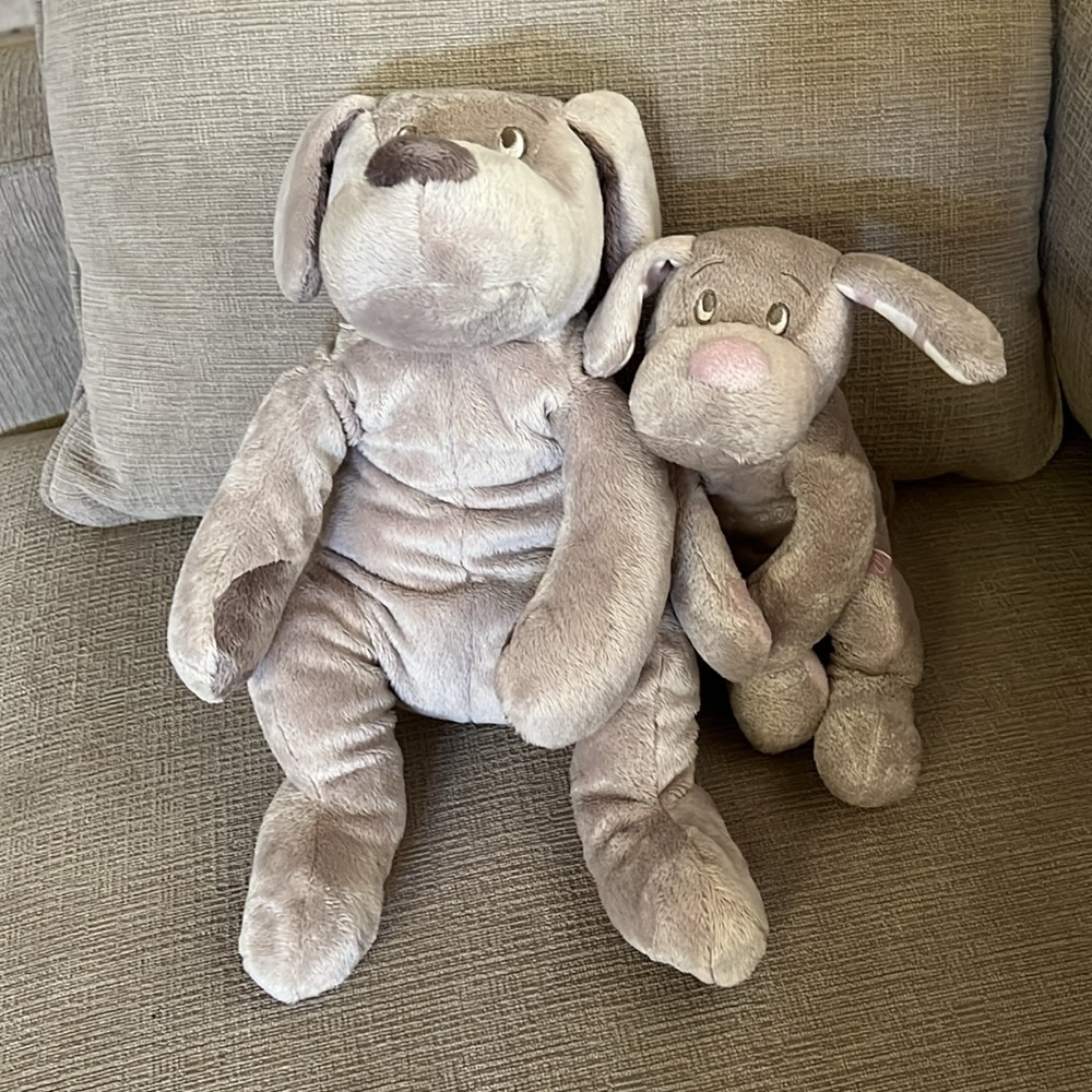 Dimpel of Belgium Large Fifi Dog and Fifi Pup Adorable Plush Dog Duo